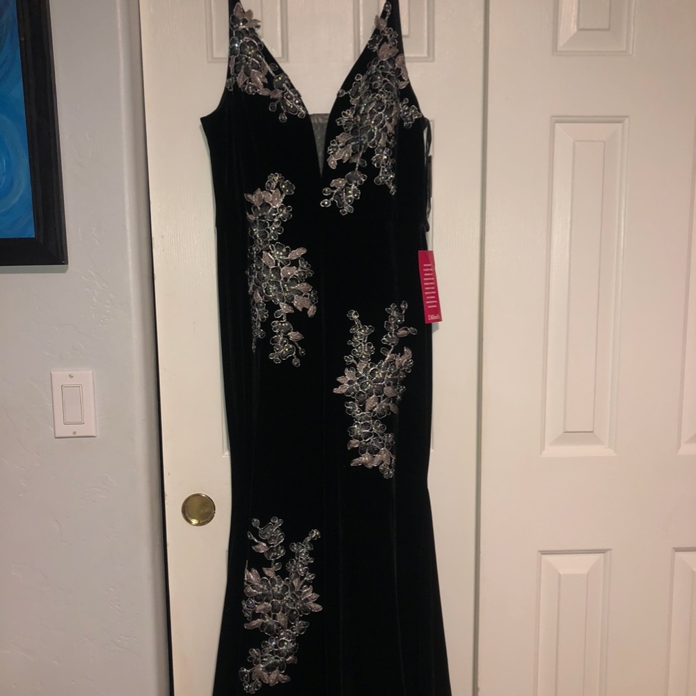 Floor Length Velvet Prom Dress